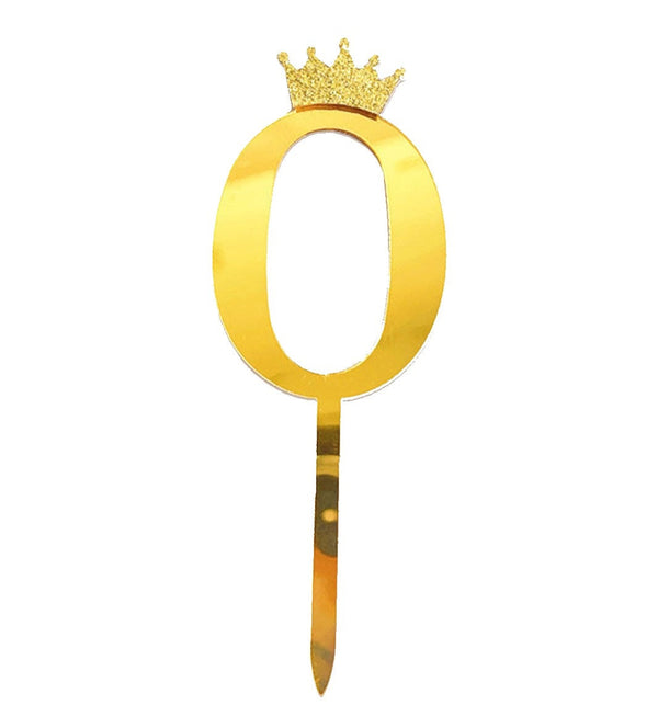 Digit Acrylic Cake Topper Golden