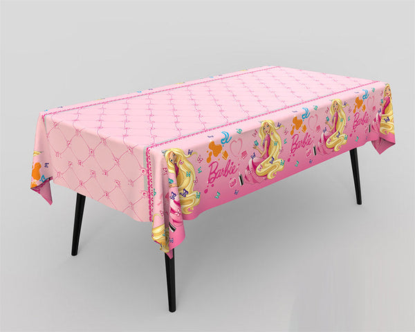 Barbie Theme Plastic Table Cover For Birthday Party