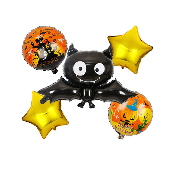 Halloween Theme Foil Balloons - Pack of 5 Balloons