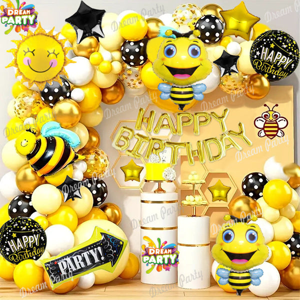 Bee Theme Birthday Party Decorations Full Set of Balloons &amp; Items