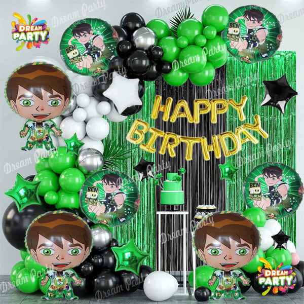 Ben 10 Theme Birthday Party Decorations Full Set of Balloons & Items