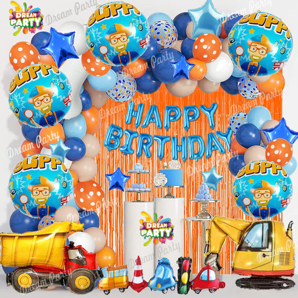 Blippi Theme Birthday Party Decorations Full Set of Balloons & Items