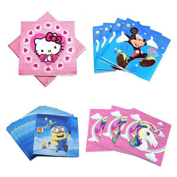 Cartoon Theme Party Tissue Paper / Tissue Napkins Paper  - 20 Pcs Pack