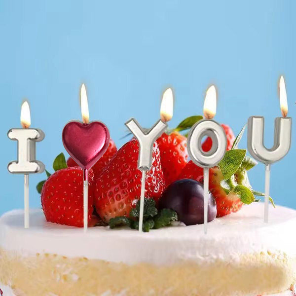 I Love You Cake Decoration Candles