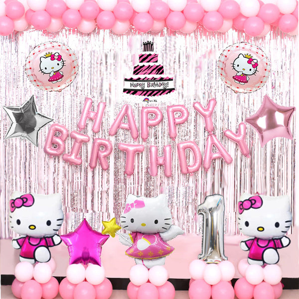 Hello Kitty Theme Birthday Party Decorations Full Set of Balloons &amp; Items