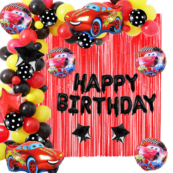 Lightning McQueen Car Theme Birthday Party Decorations Full Set of Balloons &amp; Items