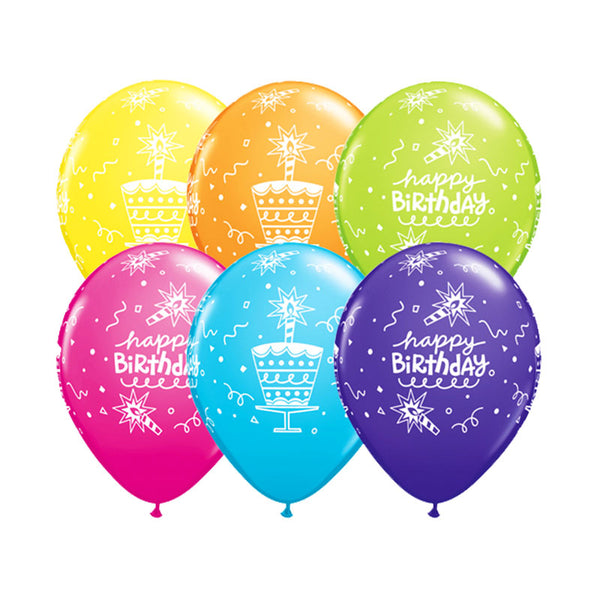 Multi Color Happy Birthday Printed Balloons 12" Inch - 15 Pcs