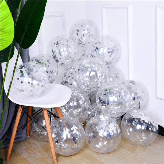 Silver Confetti Balloons