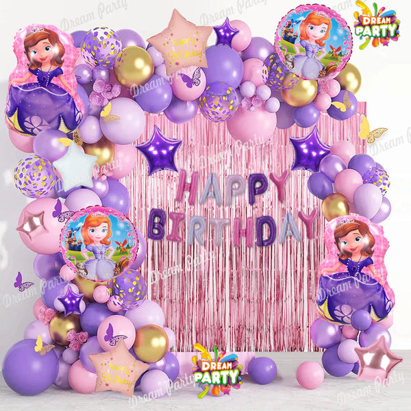 Sofia Princess Birthday Theme Foil Balloons Set