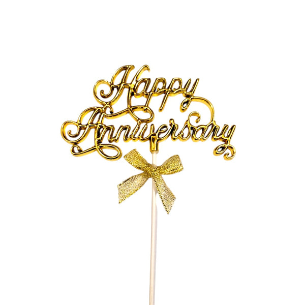 Plastic Anniversary Cake Topper - Single Color