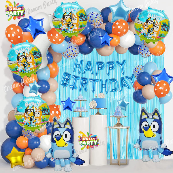 Bluey Theme Birthday Party Decorations Full Set of Balloons & Items