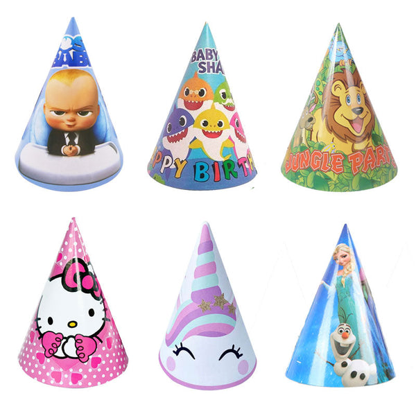 Cartoon Theme Party Caps / Hats - 5 Pcs Pack