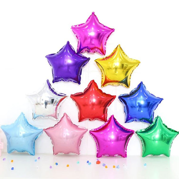 Star / Heart Foil Balloons 18" Inch - All Colors Avb.